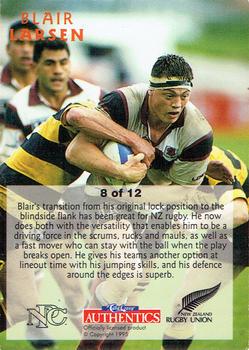 1995 Card Crazy Authentics Rugby Union NPC Superstars - National Heroes #8 Blair Larsen Back